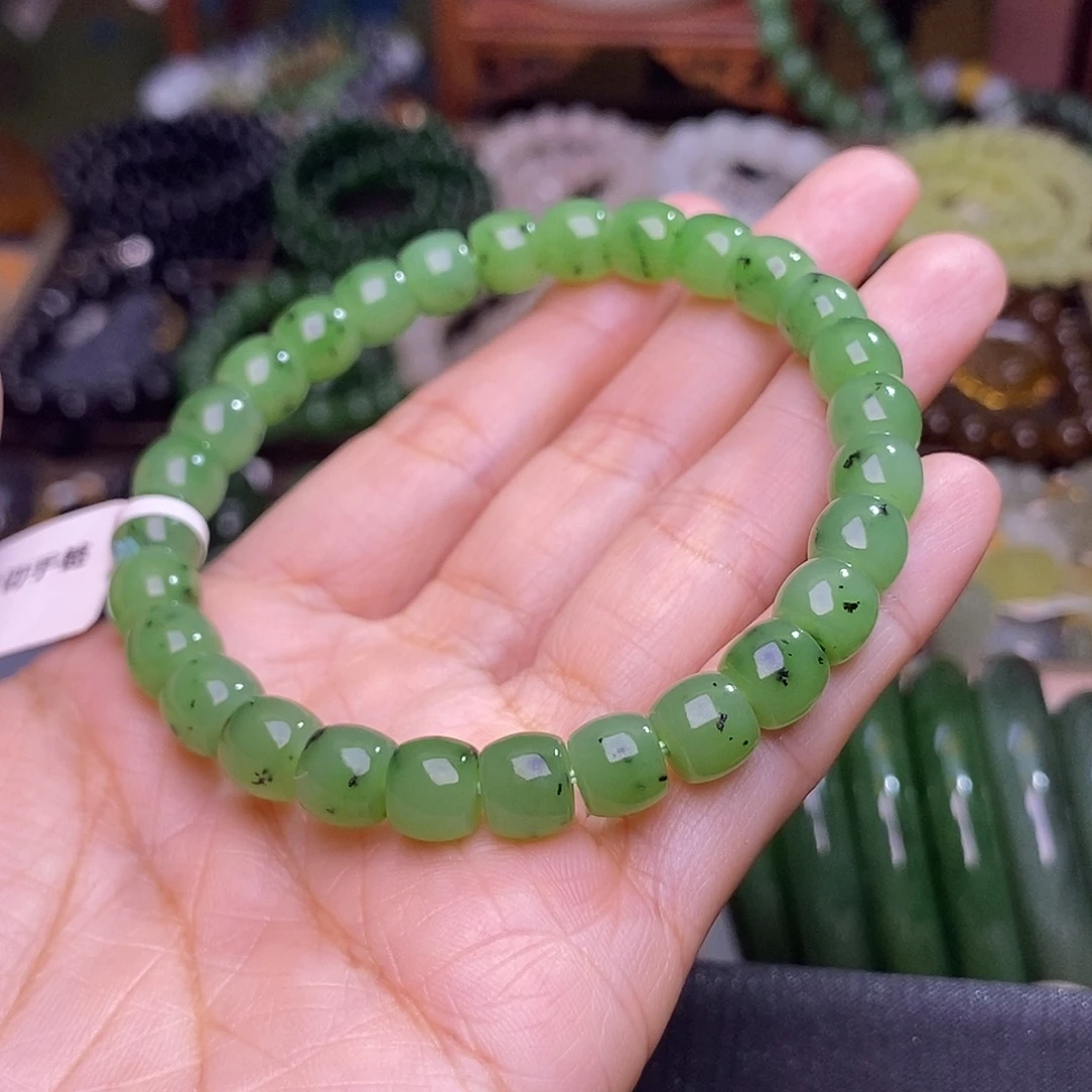 和田玉未镶嵌颈饰碧玉乌兰海手串脂膏级手链