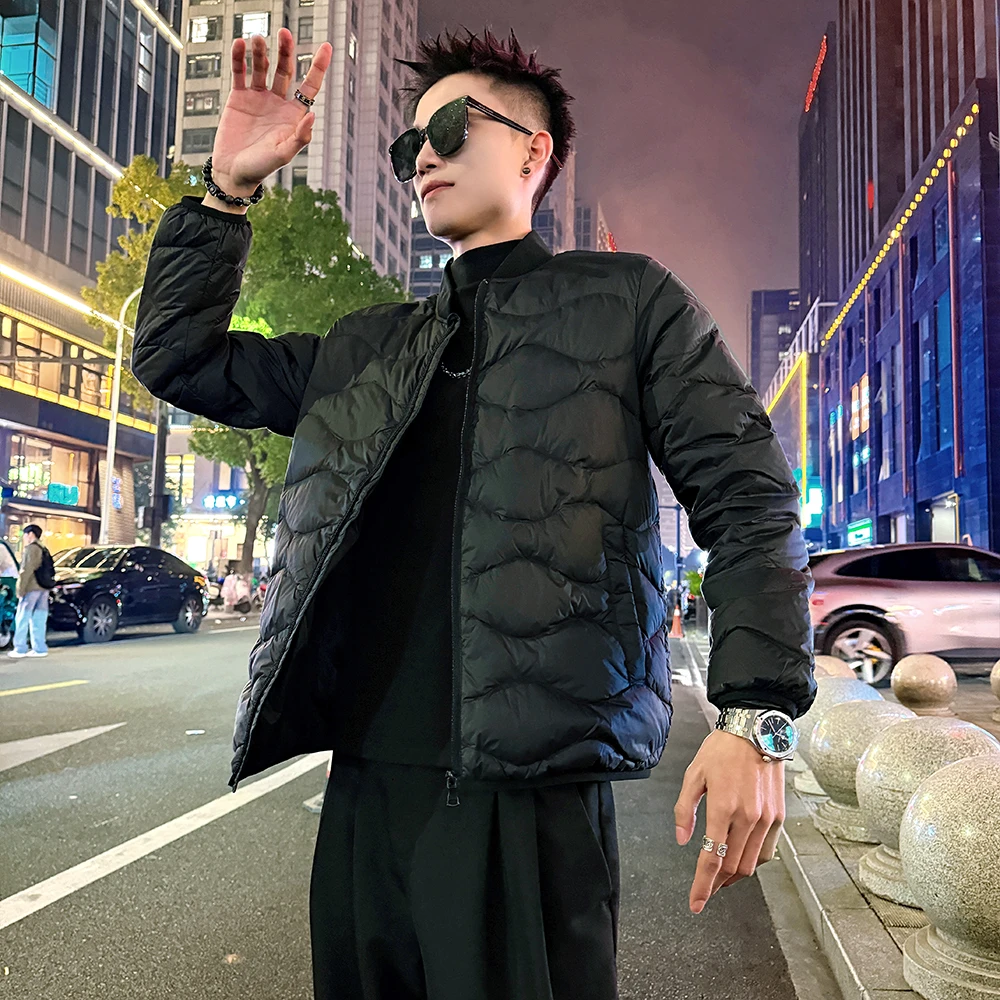 棒球领棉衣外套男士冬季潮流轻薄保暖黑色袄子高级感新款休闲棉服