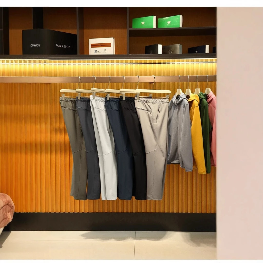 鸟家同款户外软壳冲锋休闲裤薄款透气直筒休闲裤弹力松紧长裤