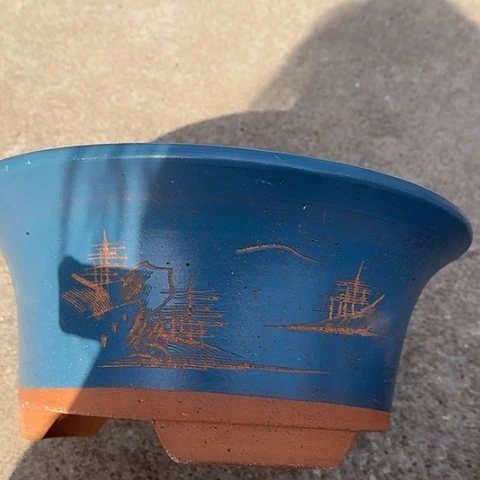 紫砂宜兴紫砂花盆33蓝票口