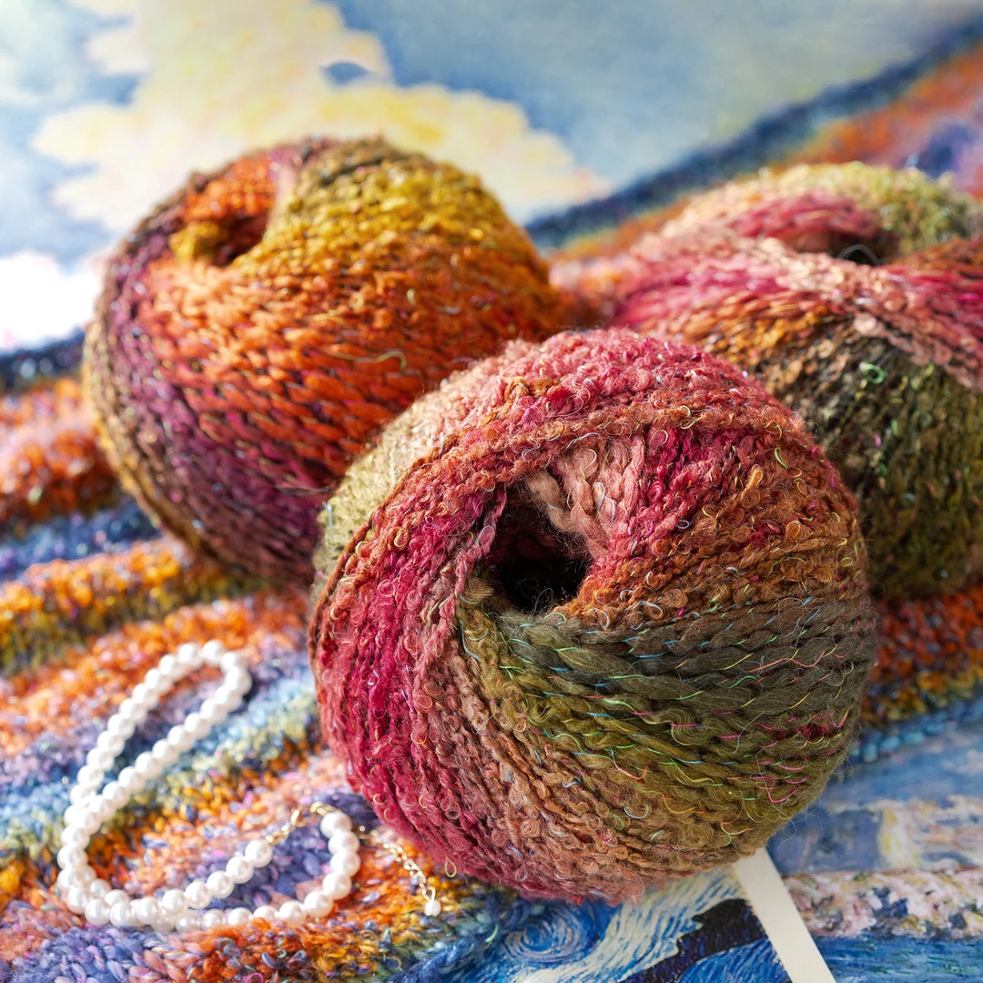 趣织社印象澜彩毛线手工diy钩针编织衣服围巾段染羊毛混纺预