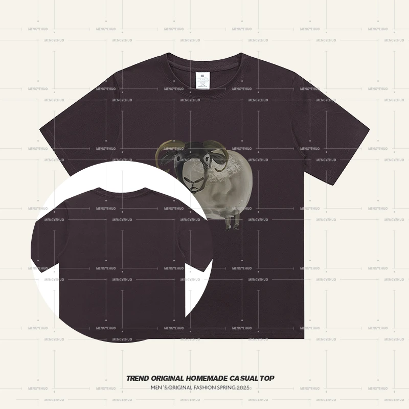 【现货发】卷角羊黑棕限定.更软更柔.男女同款夏季短袖半袖情侣纯棉