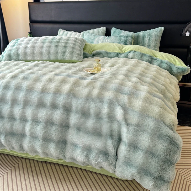 跑量款-兔绒四件套牛奶绒床上加厚双面珊瑚绒秋冬季床单被套柔软