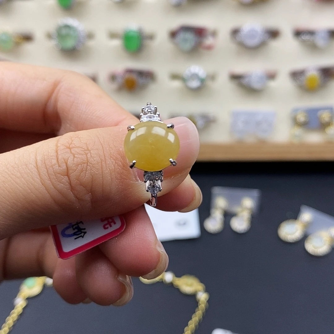 翡翠银S925镶嵌戒指