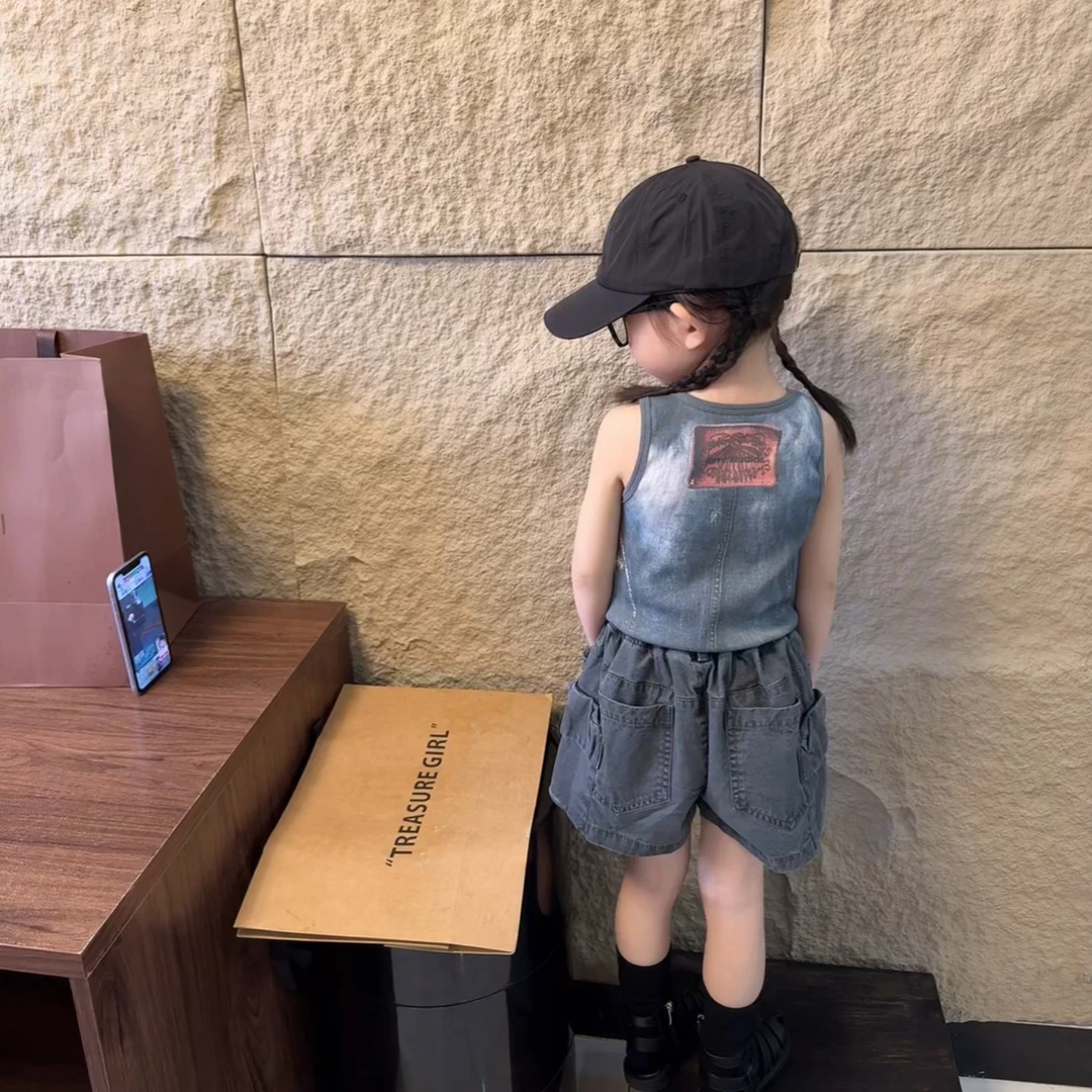 现货MZ.儿童夏季新款小众休闲复古无袖背心1639