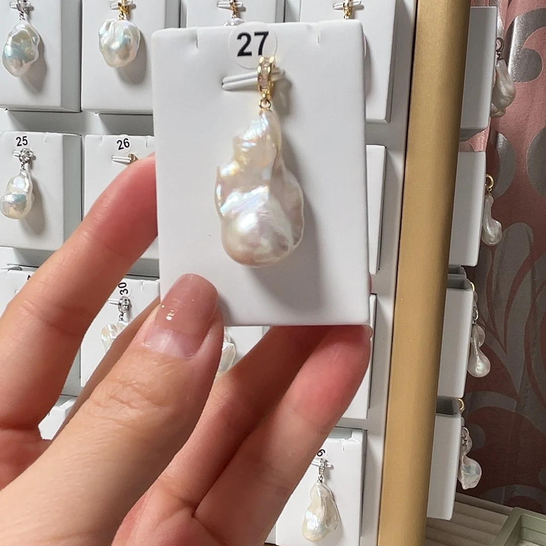 淡水珍珠银S925镶嵌颈饰