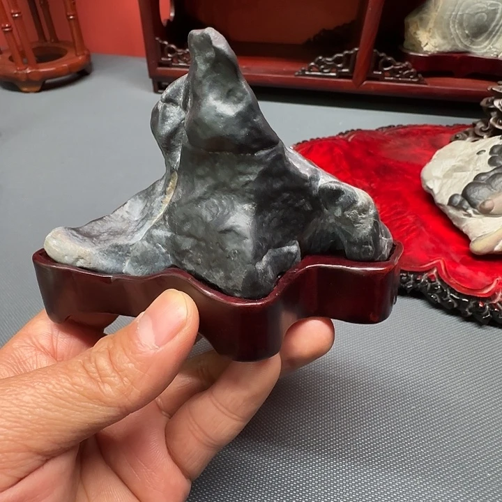 灵璧石小山子摆件
