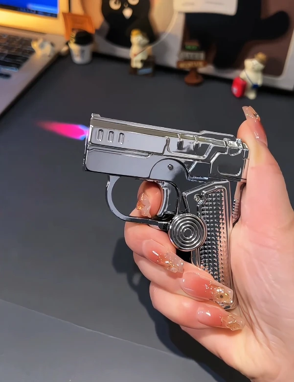 解压陀螺打火机多功能金属折叠枪创意螺打火机防风送男友