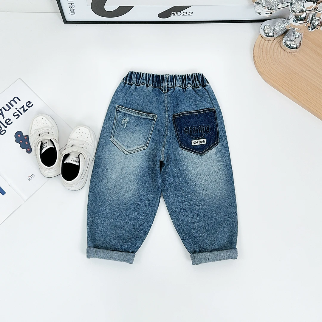 男童裤子春秋款儿童牛仔裤2025新款春装潮 QYD25006