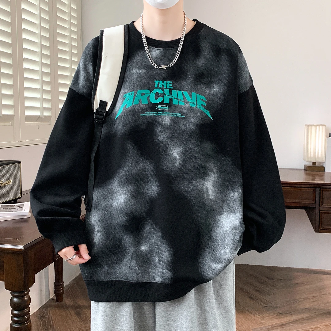 青少年秋季2025年新款卫衣男中学生秋装渐变色潮流男装打底衫上衣