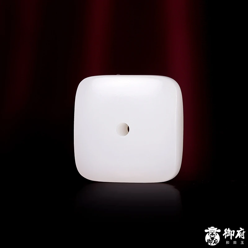 和田玉原毛孔皮白玉 平安扣 16.6克手工白色雕刻百搭