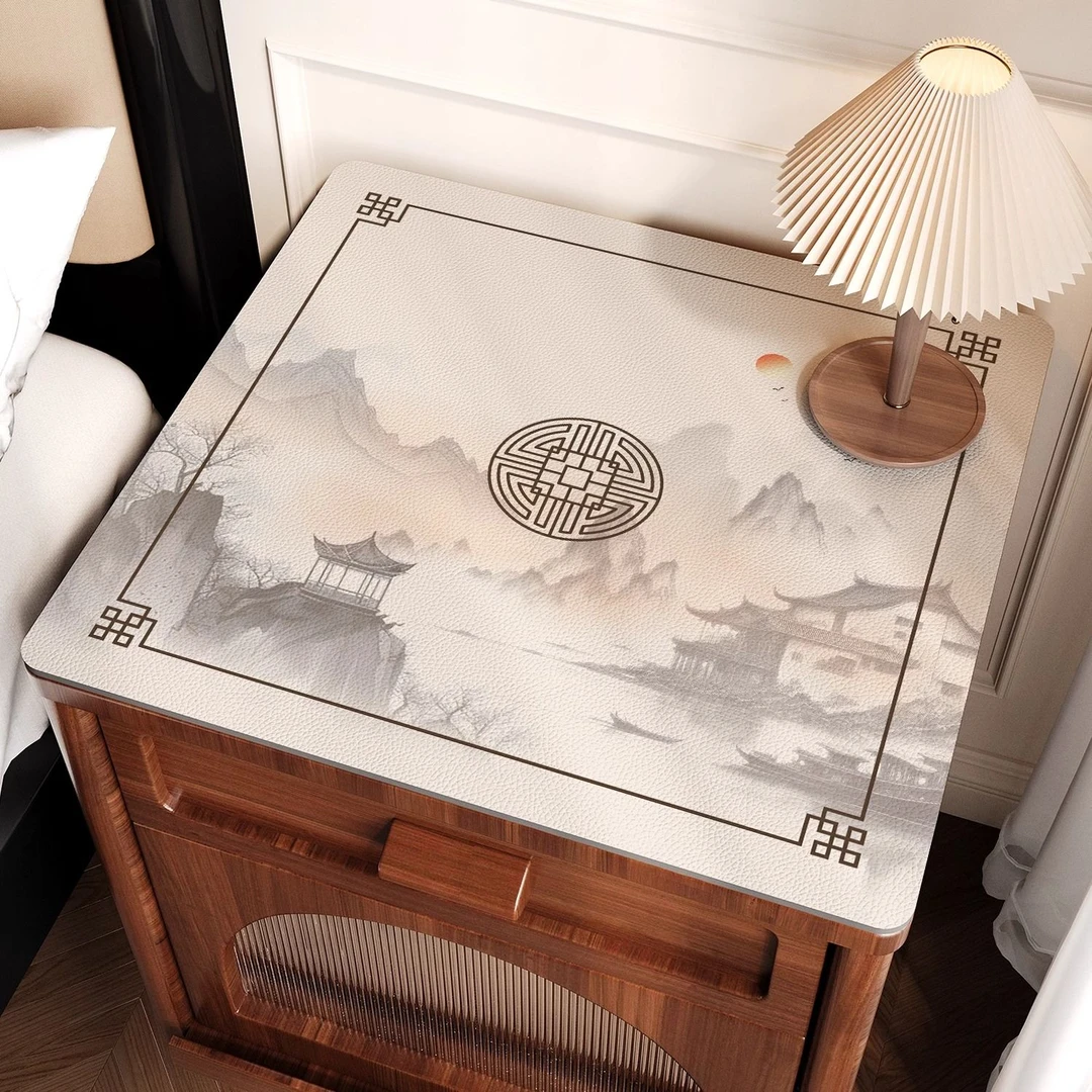 新中式床头柜垫免洗防水防油轻奢高级感桌面保护垫子家用可定制