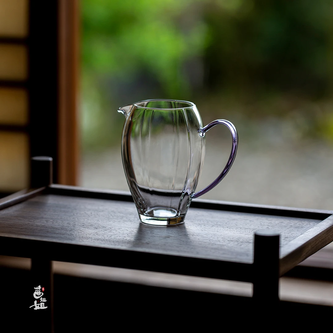 琉光紫把玻璃公道杯尖嘴透明玻璃分茶器家用高硼硅耐热公杯