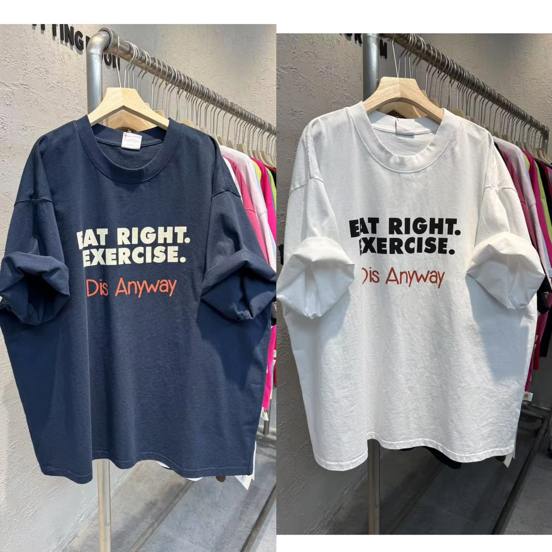 993夏季新款韩版三排字母印花宽松大版简约圆领短袖T恤女