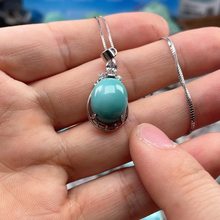 绿松石颈饰银S925镶嵌