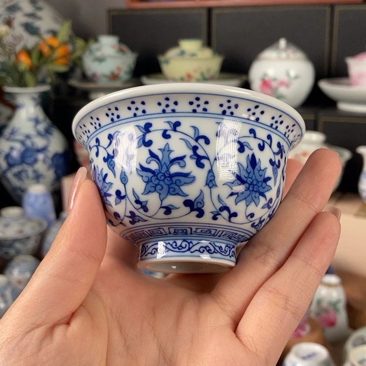 杯折葵非器缠枝莲小压手