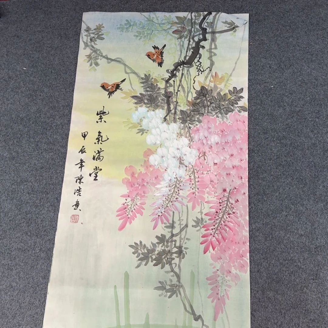 国画尺寸50X100手绘作品