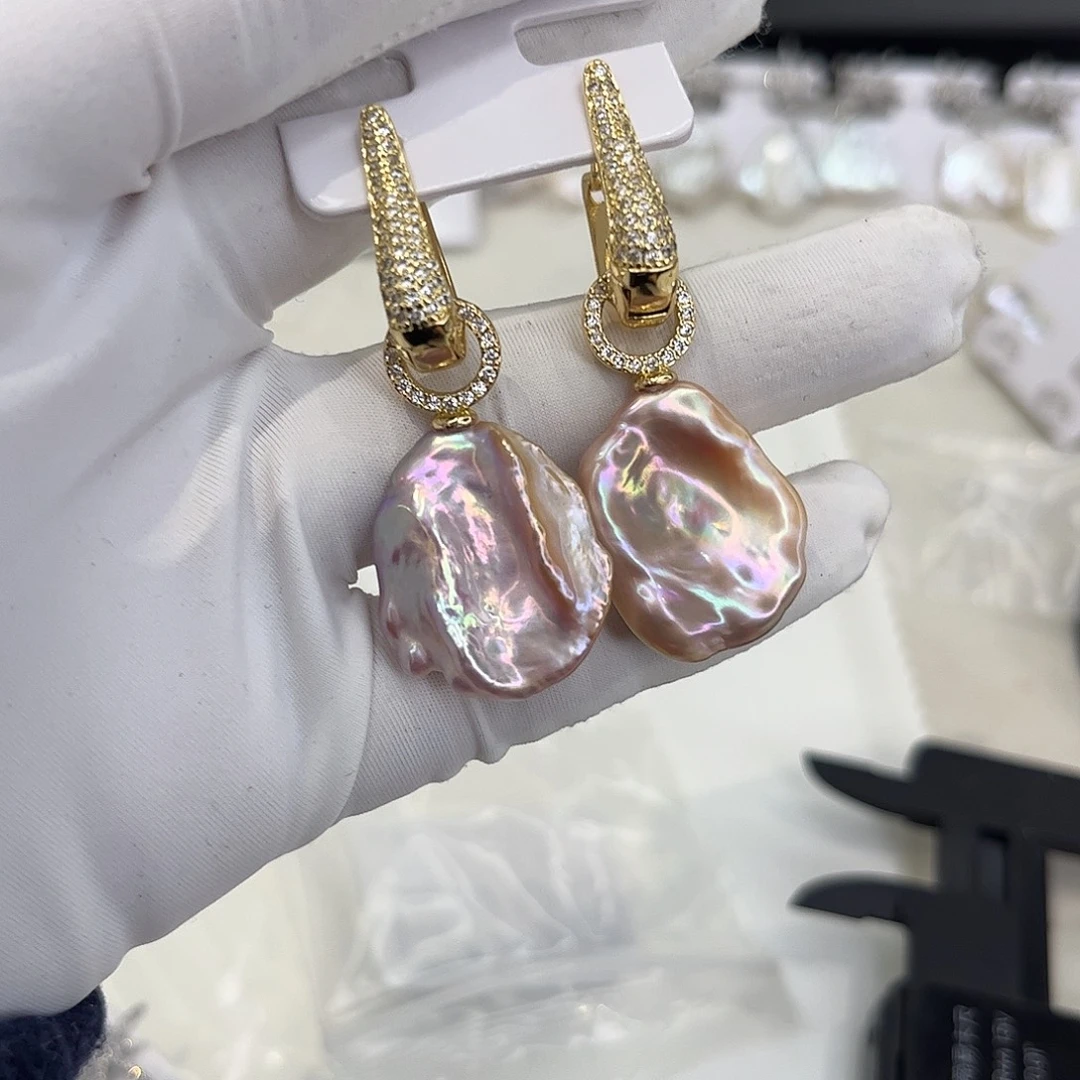 合金耳饰淡水珍珠