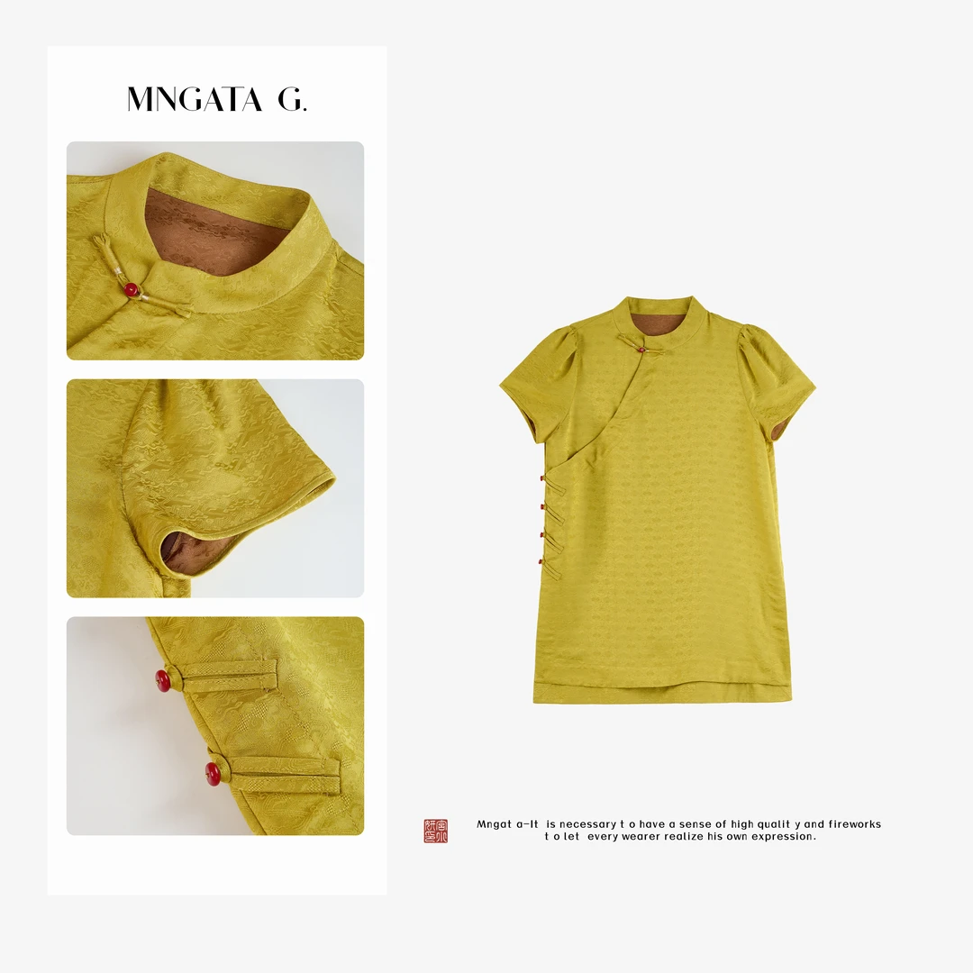 MNGATA G.宫小妍【走向辉煌】夏日新中式中国风百搭旗袍裙5051350