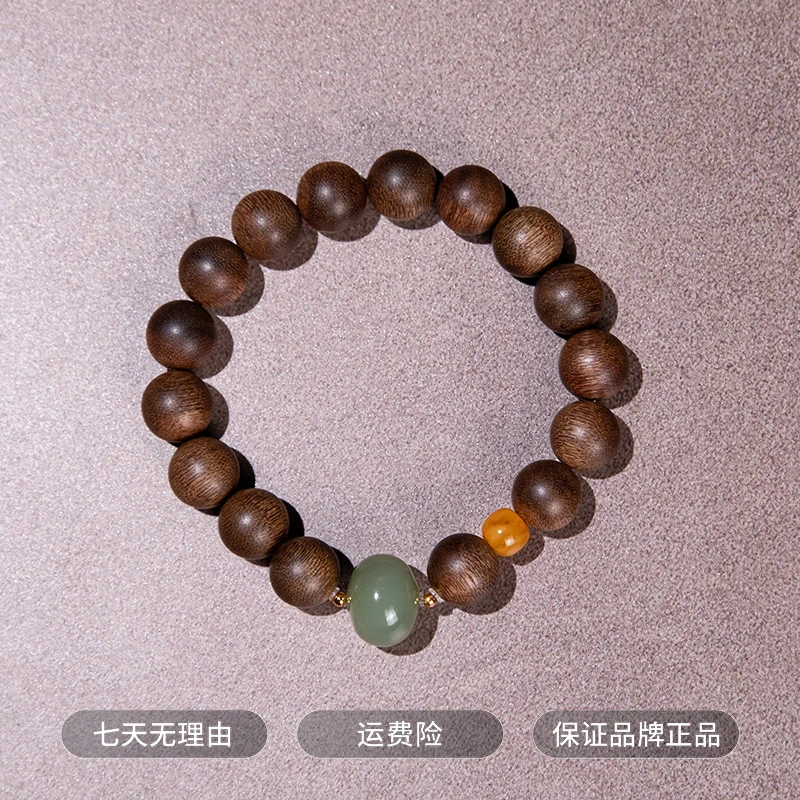 沉香香港昆仑梅格单圈沉香手串 12mm+16颗 ESCX501