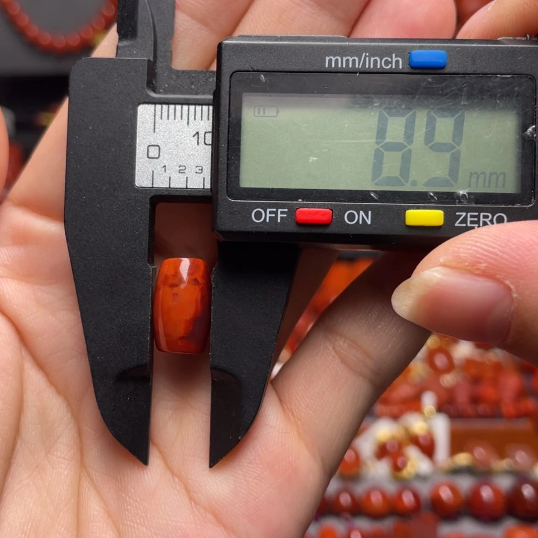 【闪购商品】未镶嵌桶珠8.9m南红玛瑙?**淡