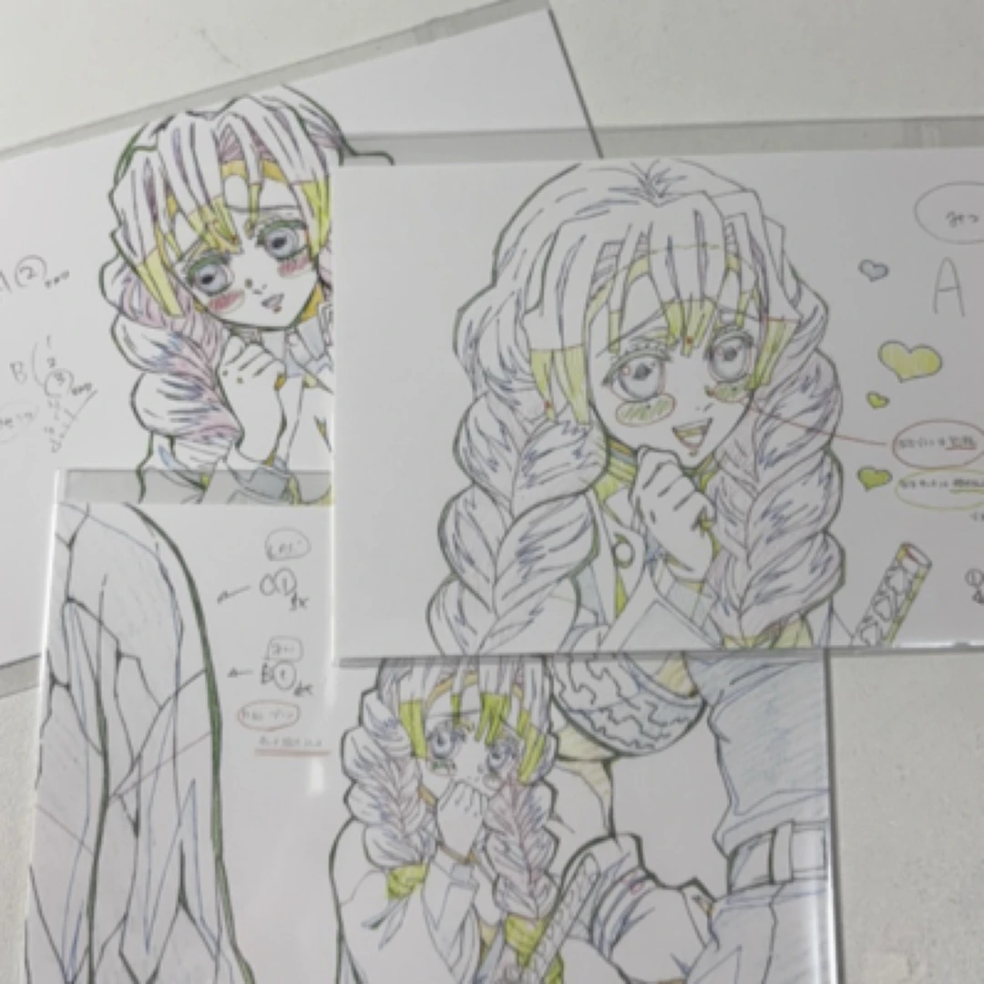 正版日谷 鬼灭之刃柱展 线稿明信片蜜璃(散池)