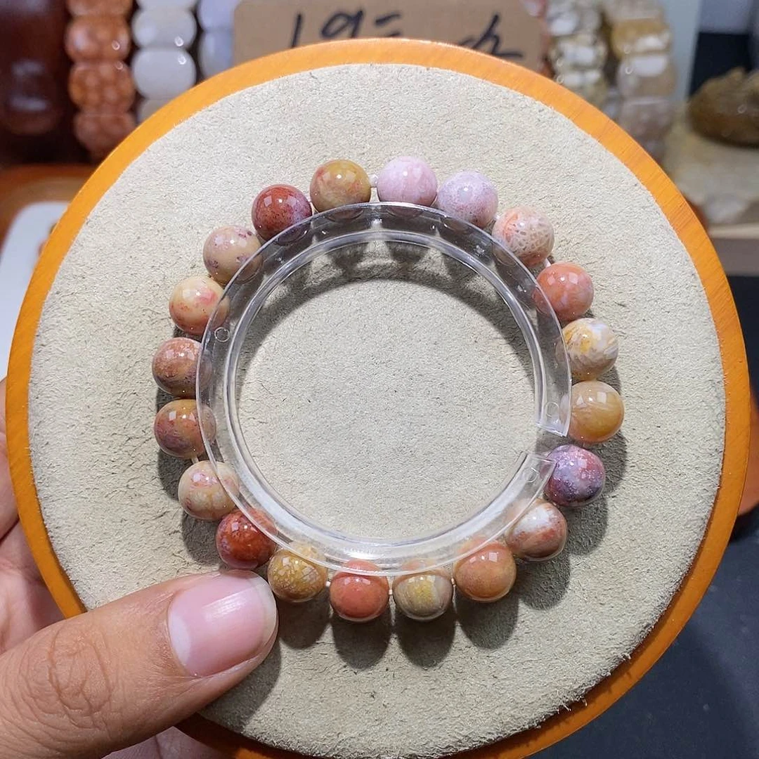 硅化珊瑚（珊瑚玉）手串未镶嵌雨*心