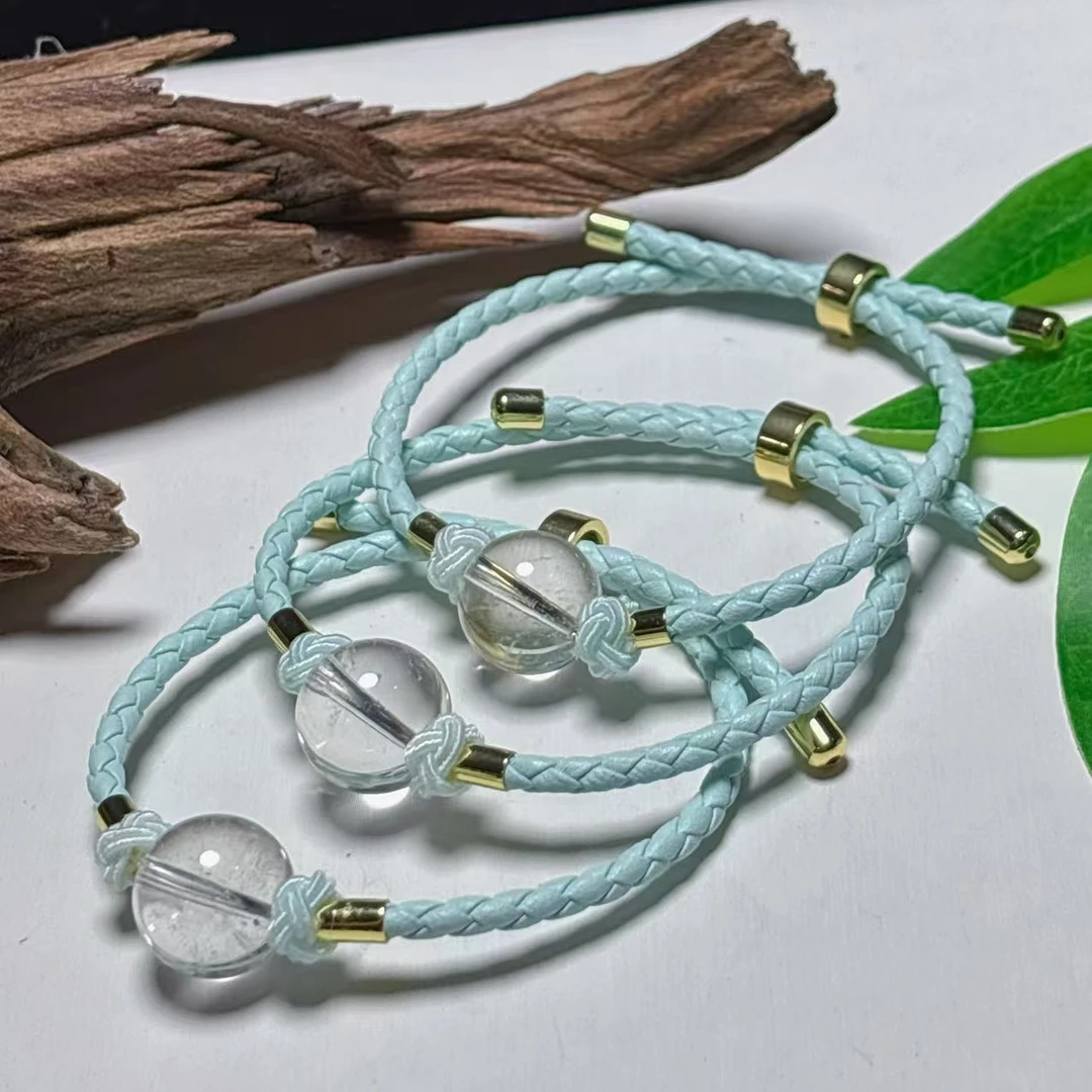 《老猪严选》SJS-001天然白水晶单珠设计款手绳约13mm多样性发其一