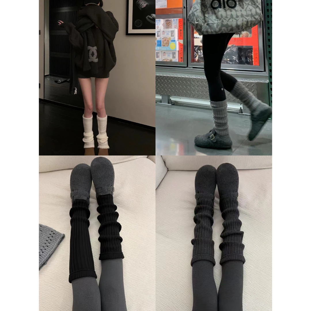 L-367#穿搭显瘦神器！太韩了~适合冬天的厚厚推推袜套