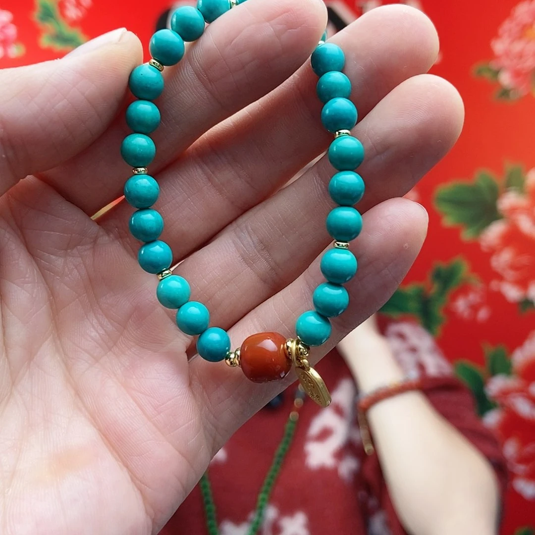 玛瑙/玉髓手链合金?****?绿招财单条