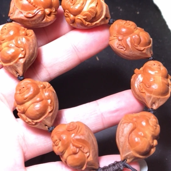 橄榄核手串/手链铁核包衣弥勒佛手工制作