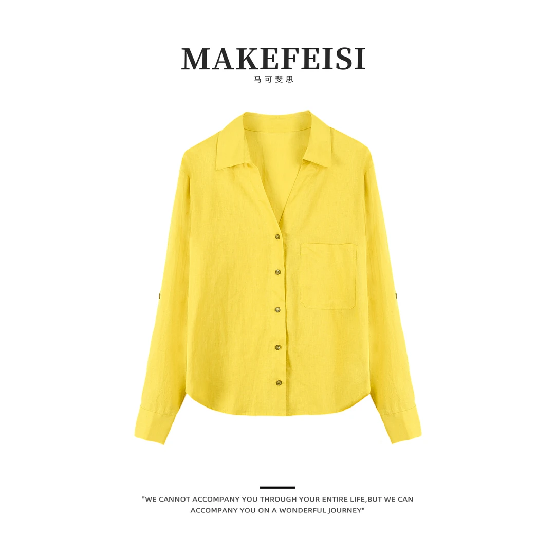 【活动专用】盛夏晴天|松弛感v领全亚麻衬衫SY868