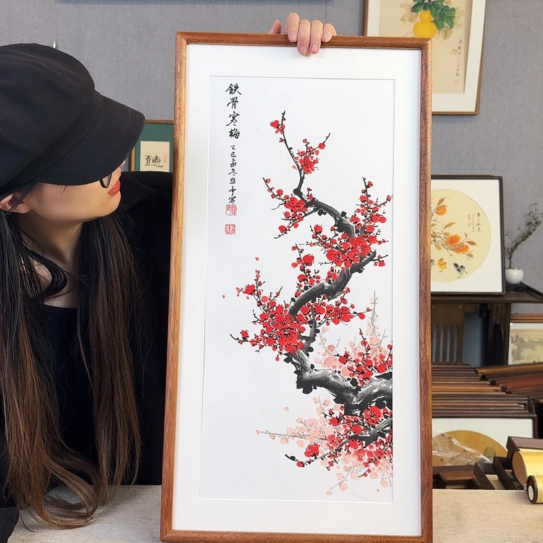 书法手绘带框尺寸： 36*69