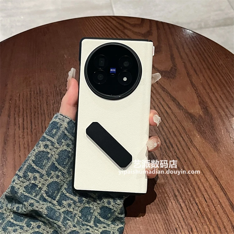 适用vivo x fold5手机壳xfold5高档真皮旋转支架全包铰链壳膜一体
