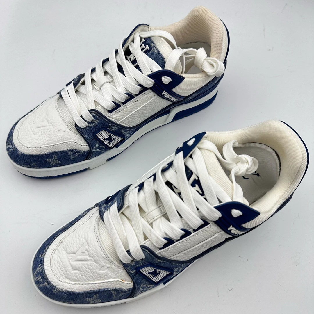 99新 LouisVuitton/路易威登 41码/LV trainer路易威登蓝牛仔