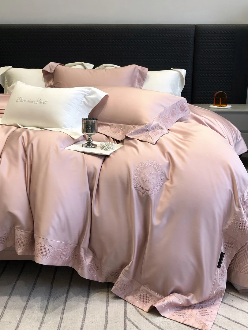 【豆爸专享】实体定制！超柔超细旦天丝棉宽边镂空刺绣款套件-奥斯汀