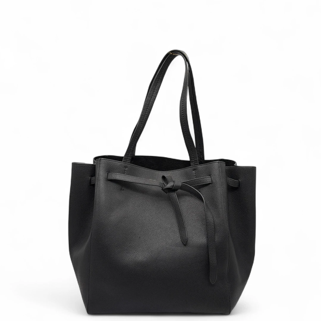 99新 Celine/思琳  抽绳托特包 小号 小牛皮 黑色金扣0603m1
