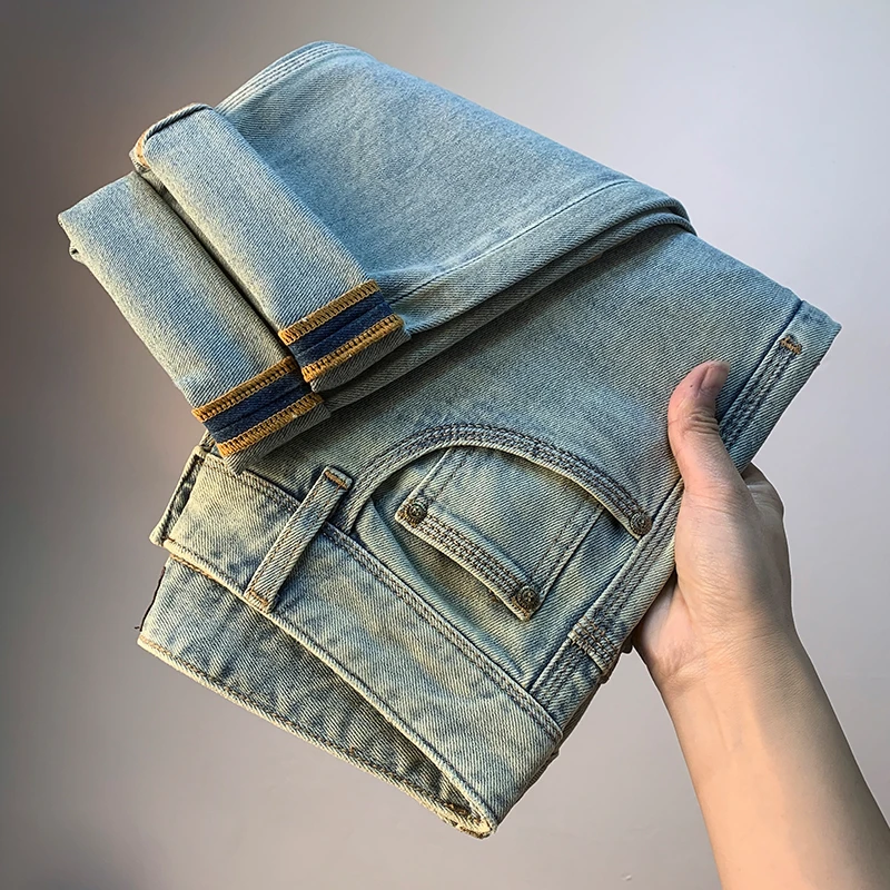 Cebrodz美式经典牛仔裤男2025夏季小脚九分裤潮牌修身百搭男裤