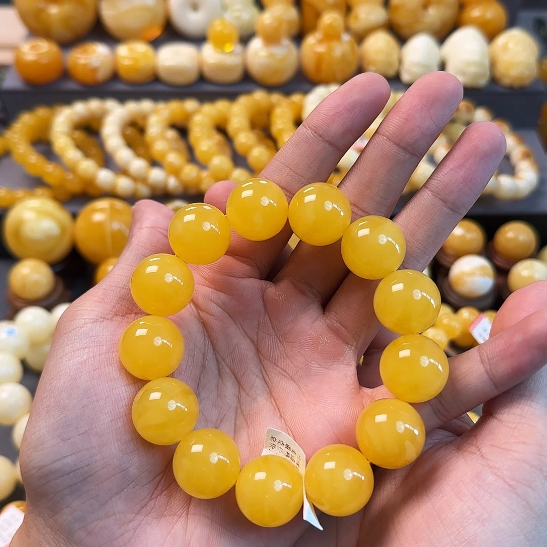未镶嵌琥珀珠宝奇石18mm同料