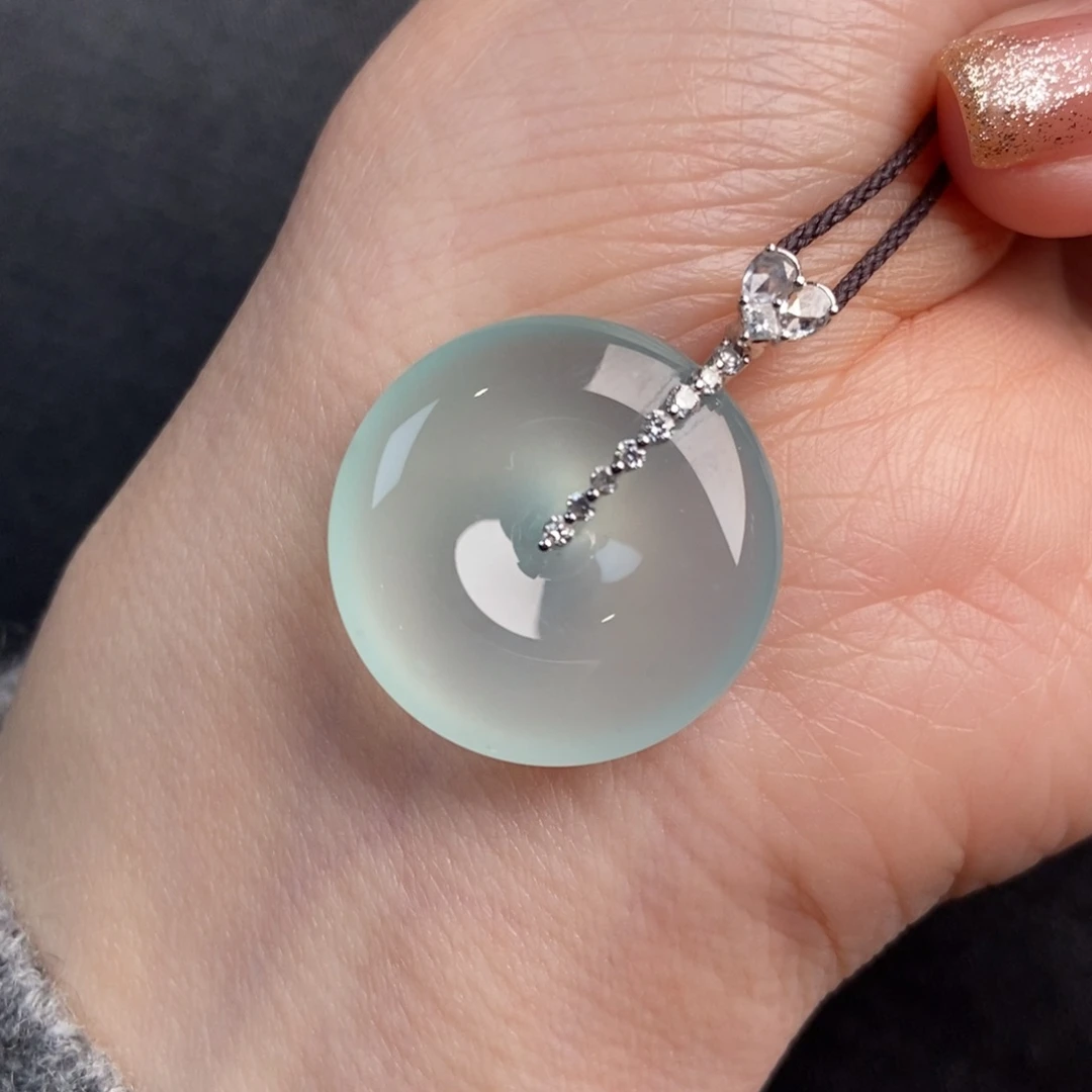 翡翠颈饰18K金镶嵌21.8-4.9