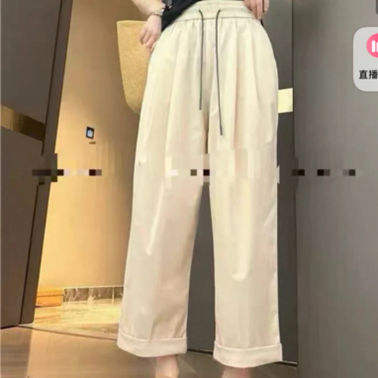 夏季新款高腰显瘦百搭九分哈伦休闲裤时尚宽松薄款