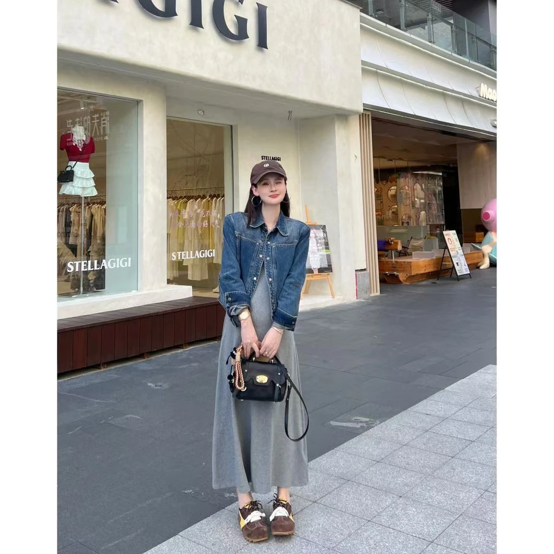 [现]/ 郭幂幂 AW 早秋新品 高品质复古 翻领牛仔外套WT-20251633