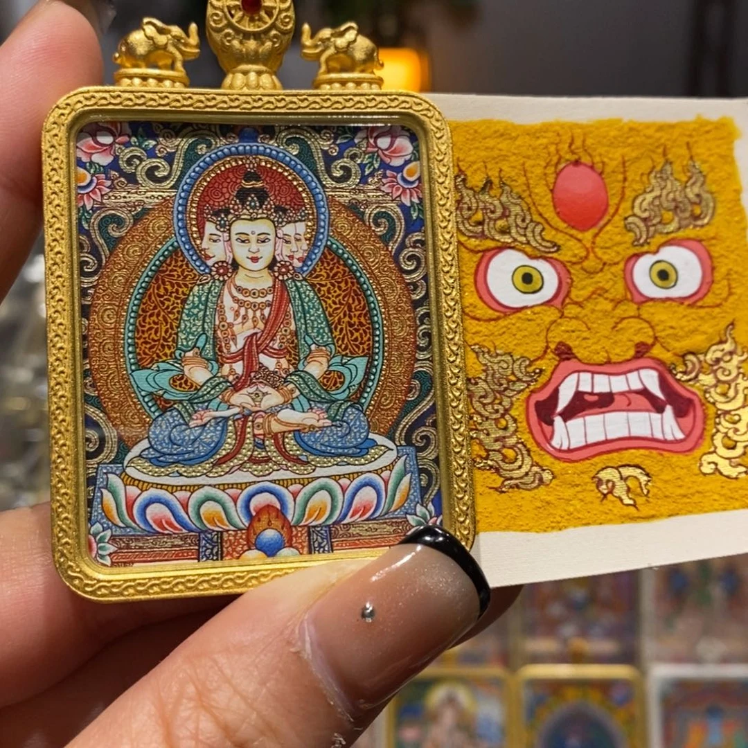 忘***草吊坠唐卡艺术作品欣赏