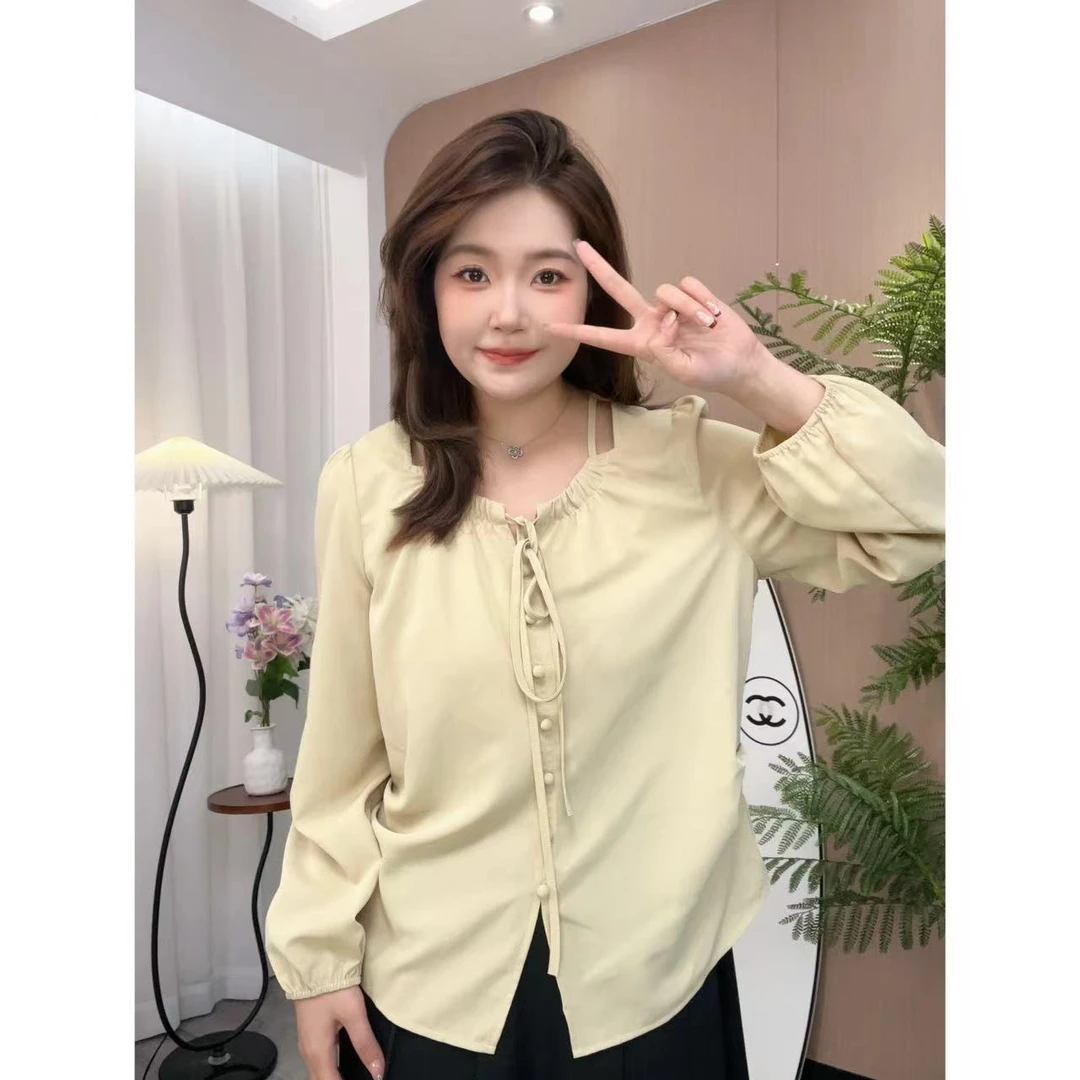 【仅衬衣 婷哥定制 丝滑摩卡】春季新款显瘦上衣TGW41290