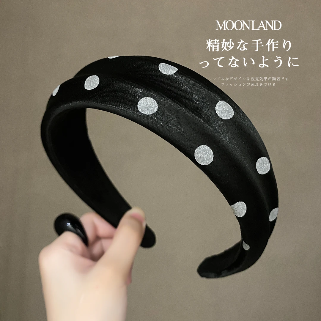 简约波点发箍女2025新款高级感洋气时尚发卡日常外戴洗脸压发头箍