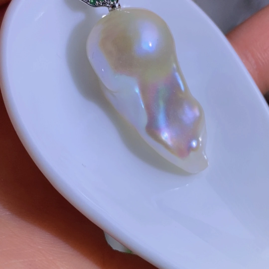 银S925镶嵌天然淡水珍珠淡水珍珠