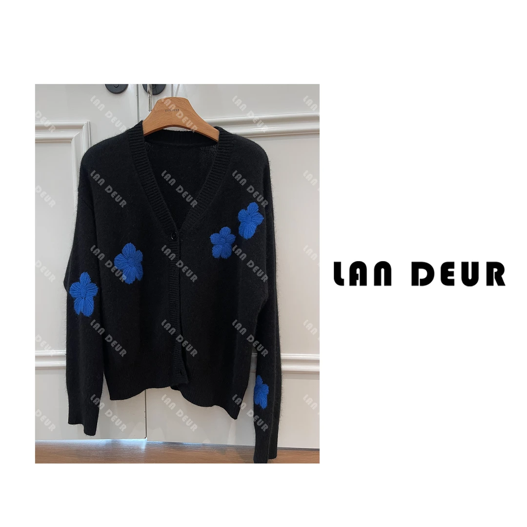 JIUJIU【晴雪织】绵羊毛+山羊绒慵懒风韩版宽松百搭舒适V领针织衫女