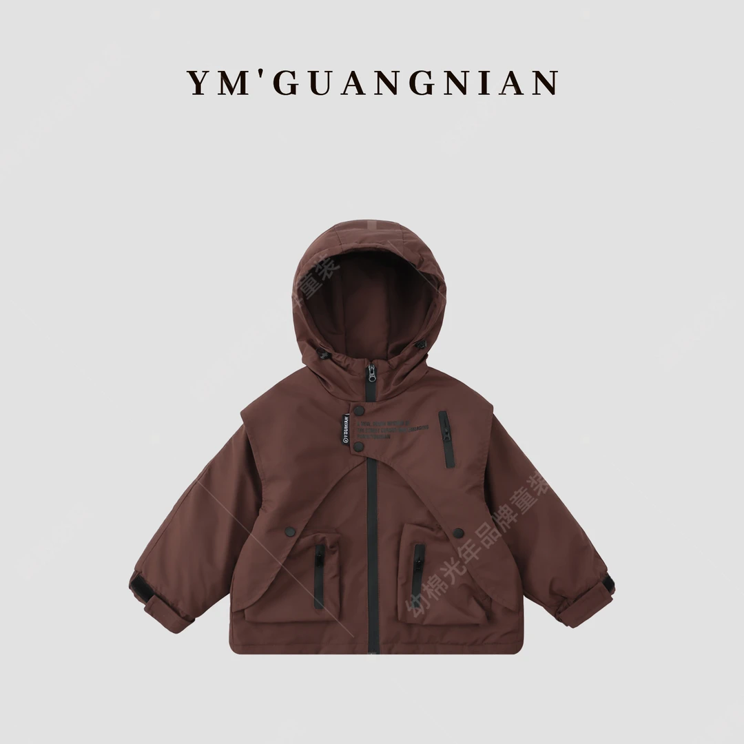 【幼棉光年】冬季男童保暖冲锋衣儿童拼接休闲百搭外套322697