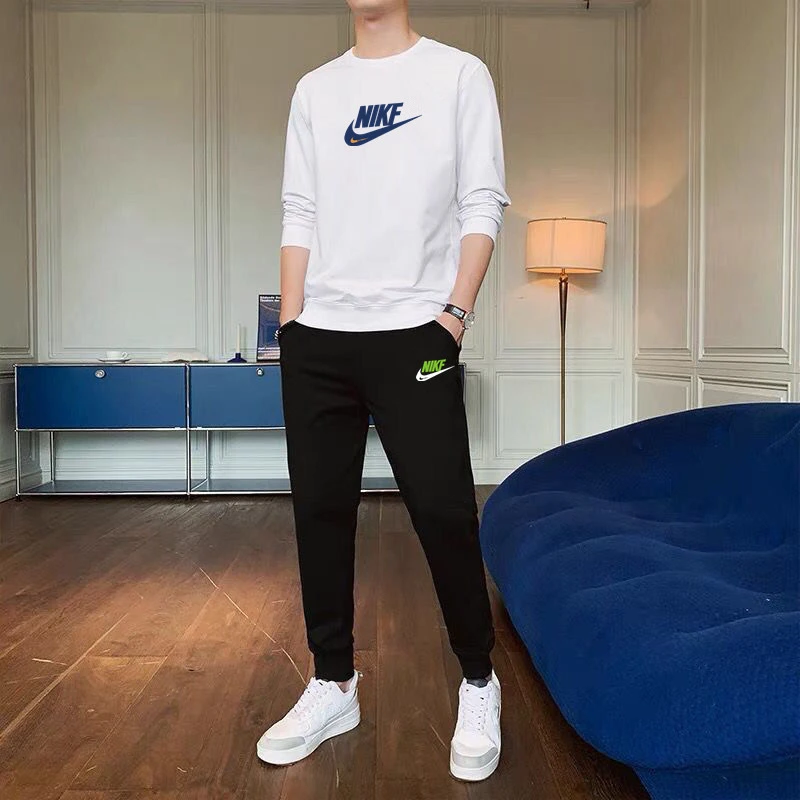 NK男士卫衣卫裤套装春秋季新款潮流时尚休闲宽松跑步运动两件套男