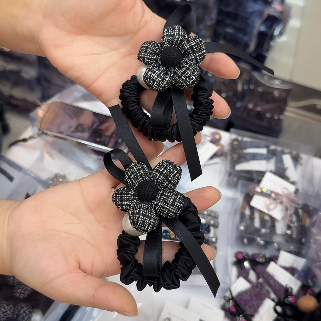 布艺非金属X14花朵发圈2个